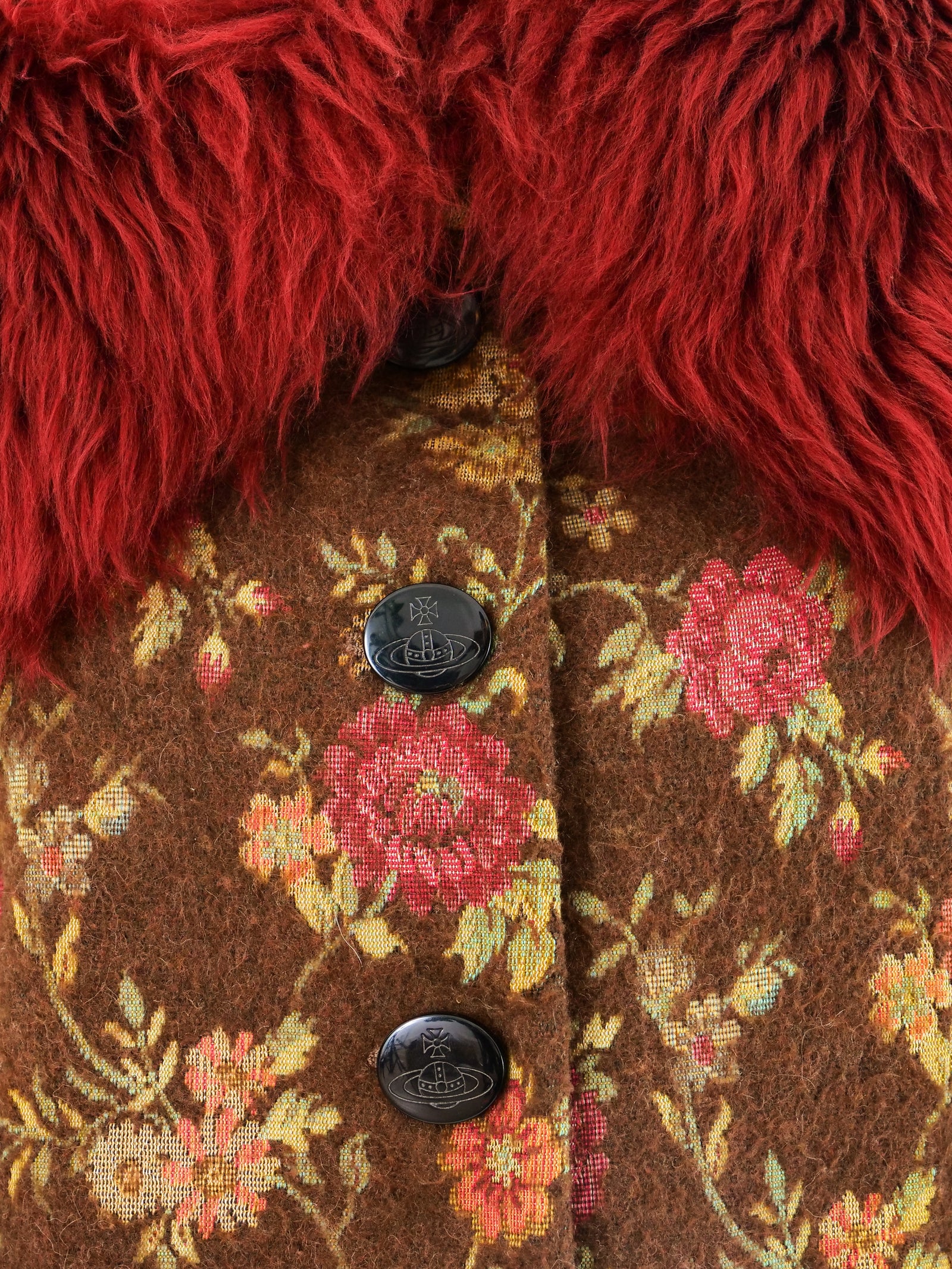 Vivienne Westwood Vegan Fur Trimmed Coat