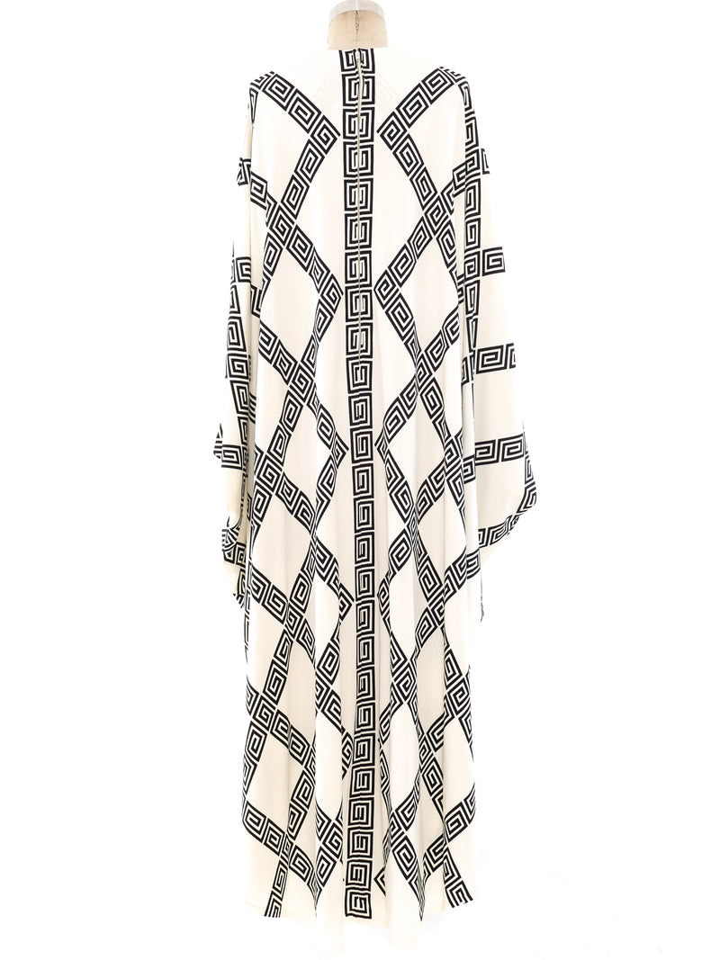 Mr. Dino Greek Key Printed Caftan Dress arcadeshops.com