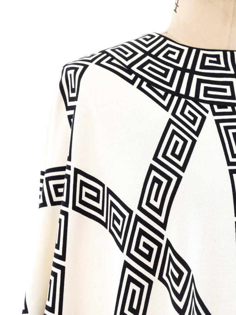 Mr. Dino Greek Key Printed Caftan Dress arcadeshops.com