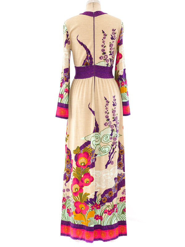 Floral Printed Knit Maxi Dress Dress arcadeshops.com