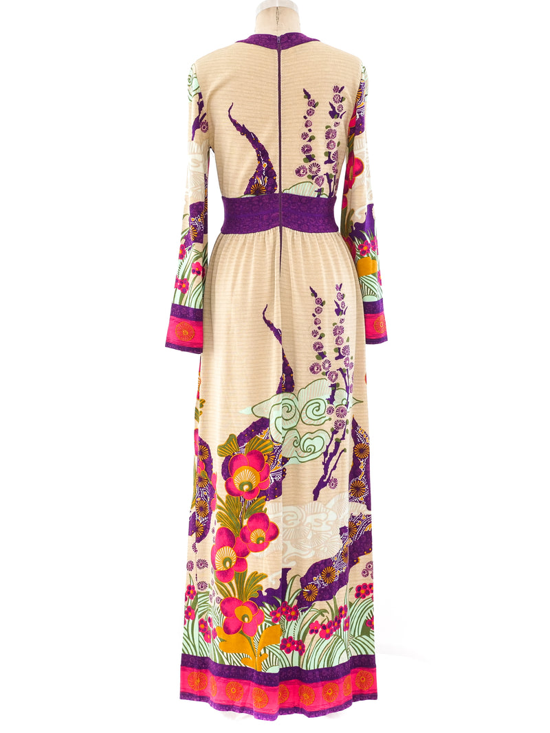 Floral Printed Knit Maxi Dress Dress arcadeshops.com