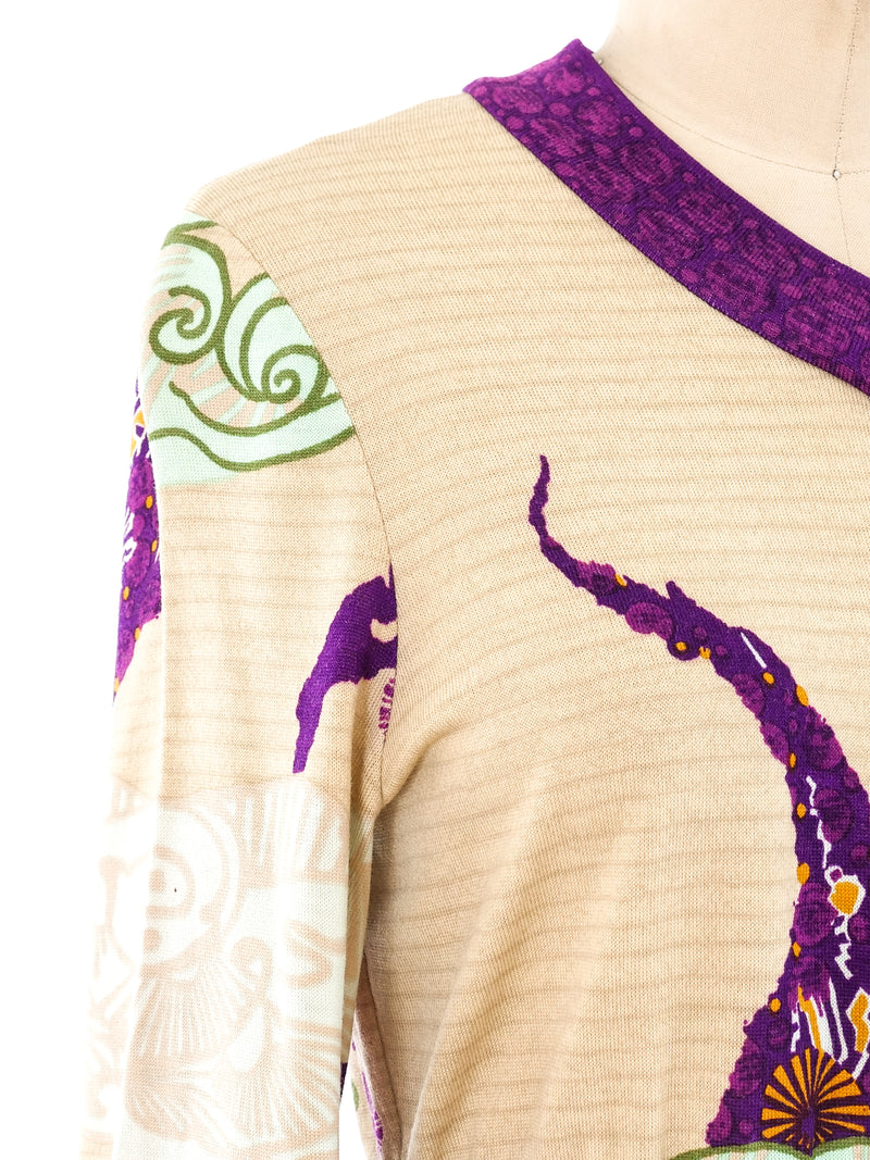 Floral Printed Knit Maxi Dress Dress arcadeshops.com