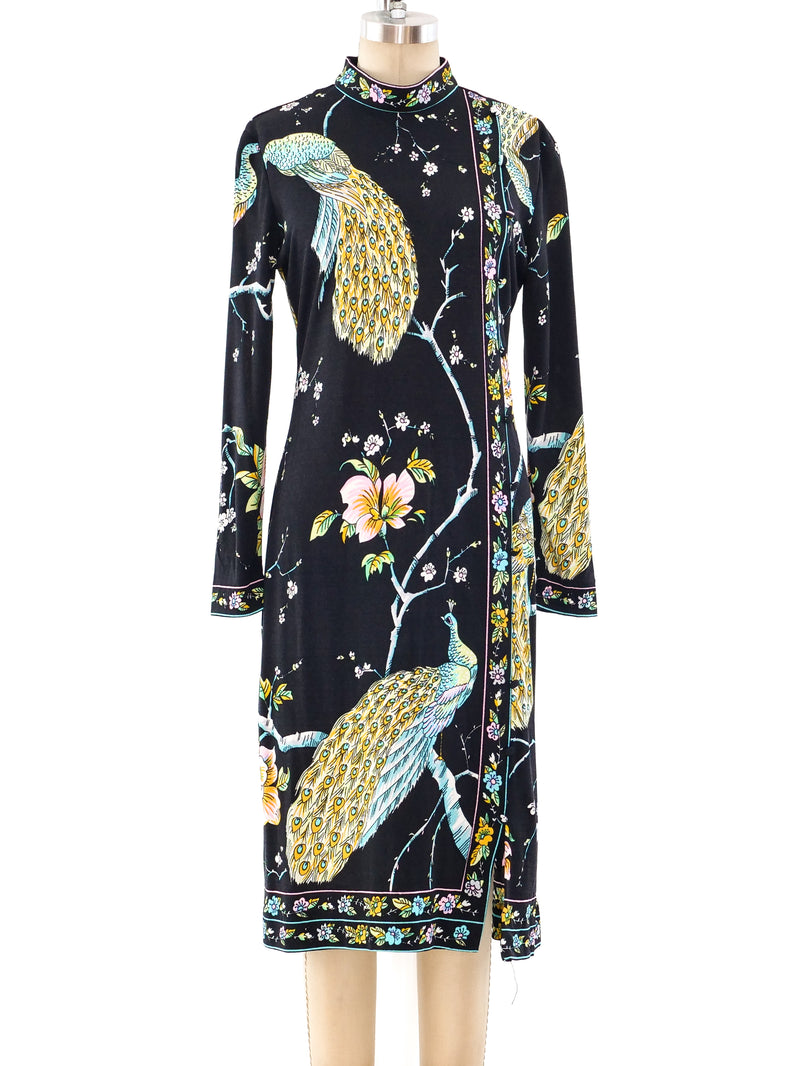 Floral Motif Printed Jersey Dress Dress arcadeshops.com