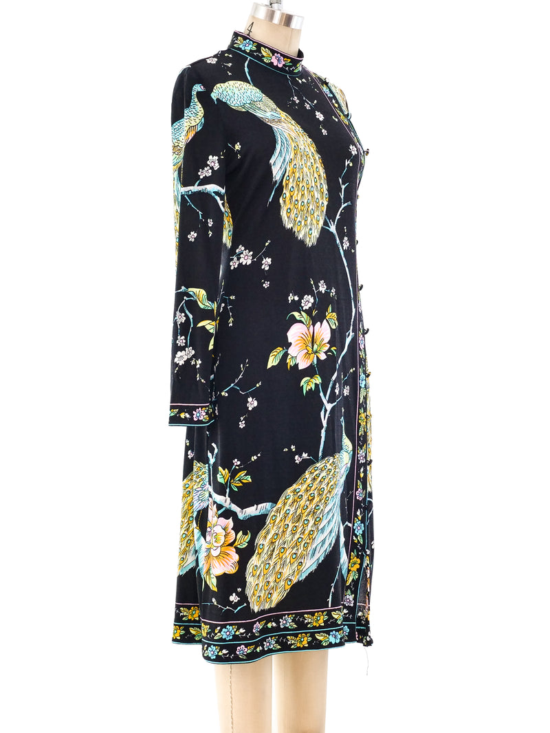 Floral Motif Printed Jersey Dress Dress arcadeshops.com