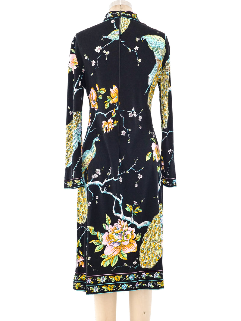 Floral Motif Printed Jersey Dress Dress arcadeshops.com