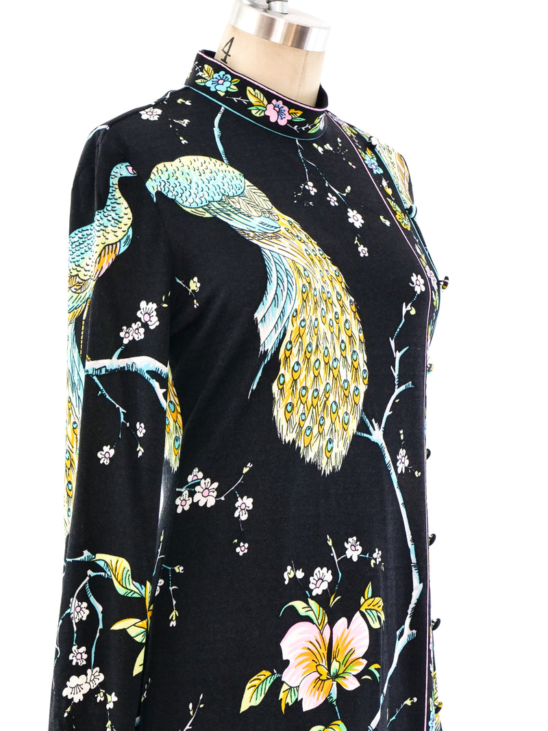 Floral Motif Printed Jersey Dress Dress arcadeshops.com