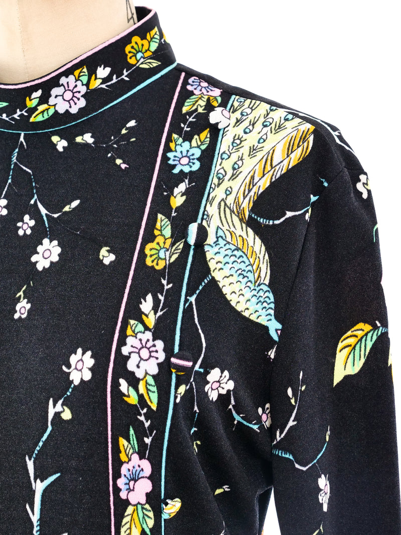 Floral Motif Printed Jersey Dress Dress arcadeshops.com