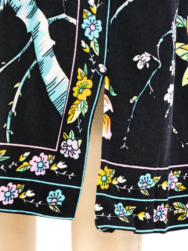 Floral Motif Printed Jersey Dress Dress arcadeshops.com