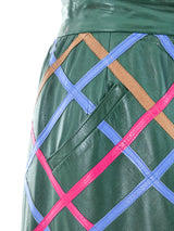 Christian Dior Multicolor Leather Skirt Bottom arcadeshops.com
