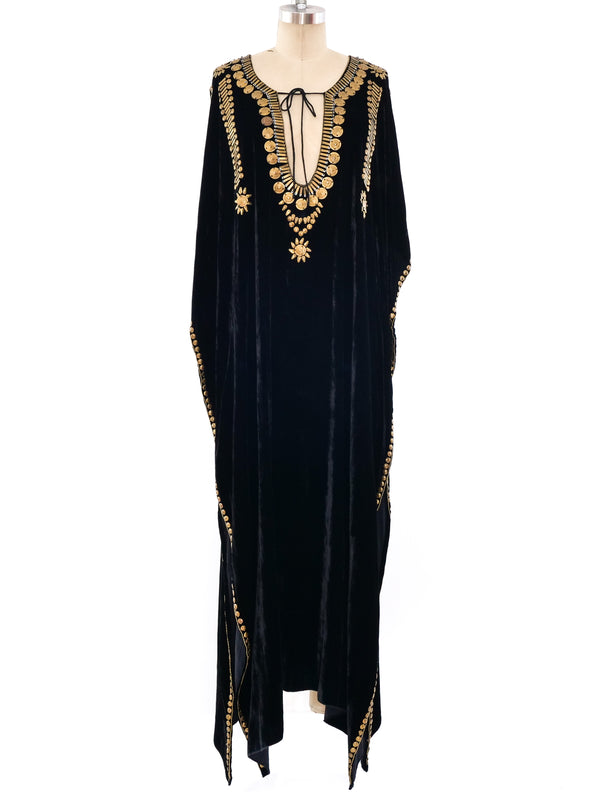 Embellished Velvet Caftan Dress arcadeshops.com