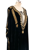 Embellished Velvet Caftan Dress arcadeshops.com