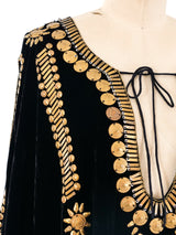 Embellished Velvet Caftan Dress arcadeshops.com