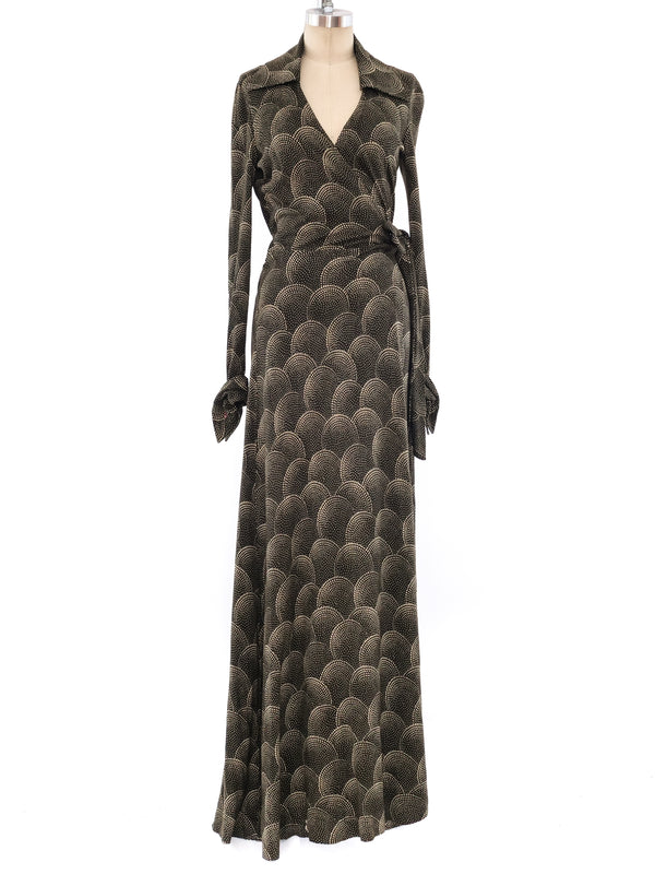 Diane von Furstenberg Printed Wrap Maxi Dress Dress arcadeshops.com