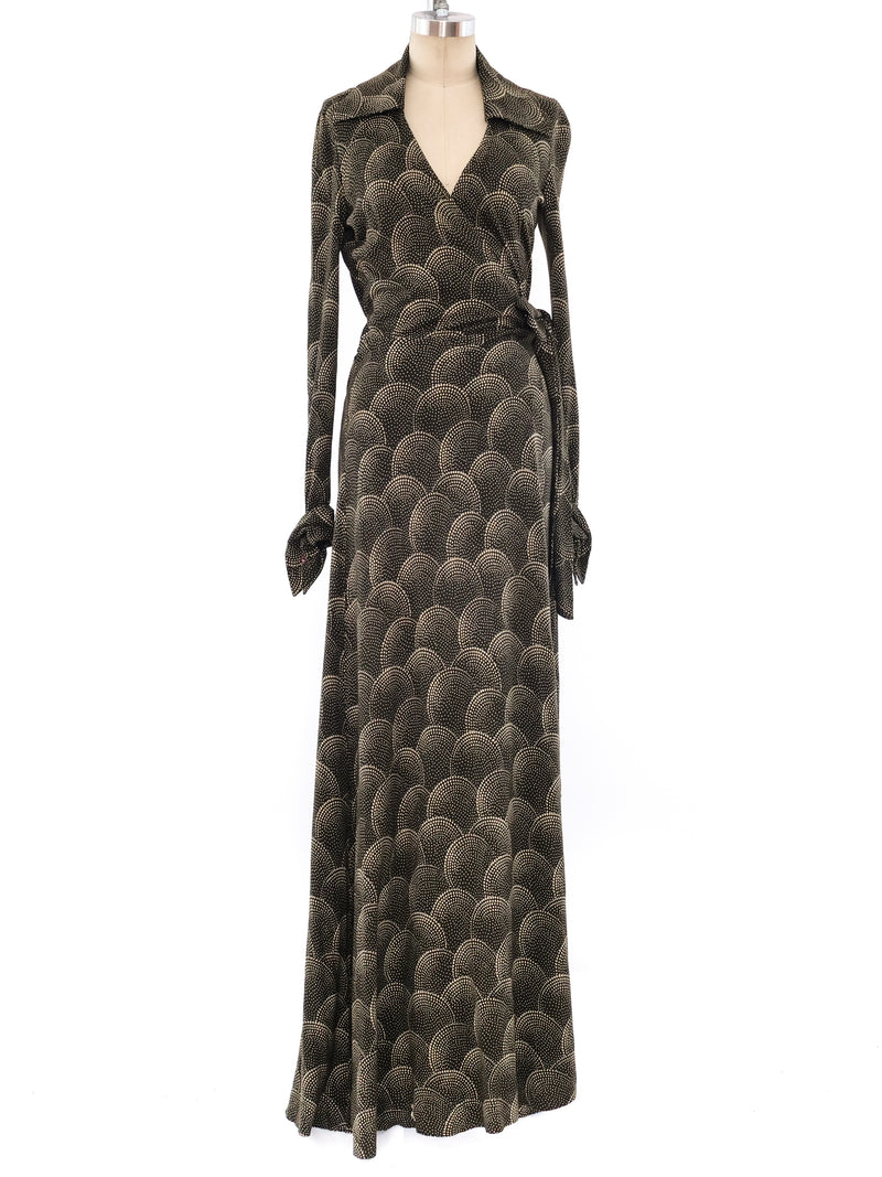 Diane von Furstenberg Printed Wrap Maxi Dress Dress arcadeshops.com