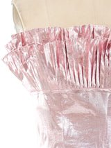 Victor Costa Metallic Pink Strapless Gown Dress arcadeshops.com