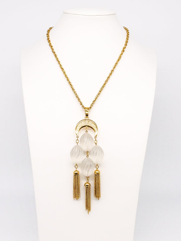 Lucite Tassel Pendant Necklace Jewelry arcadeshops.com