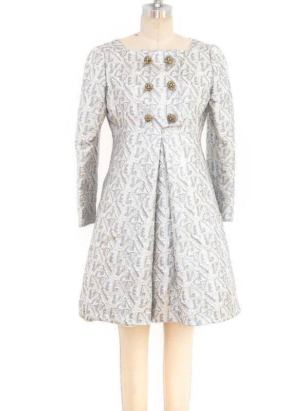 Malcolm Starr Metallic Brocade Mini Dress Dress arcadeshops.com