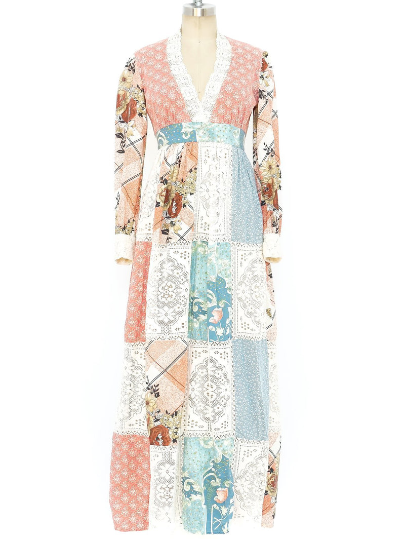 Mixed Print and Lace Prairie Dress Dress arcadeshops.com