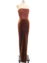 Marc Bouwer Strapless Chocolate Velvet Dress Dress arcadeshops.com