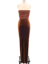 Marc Bouwer Strapless Chocolate Velvet Dress Dress arcadeshops.com