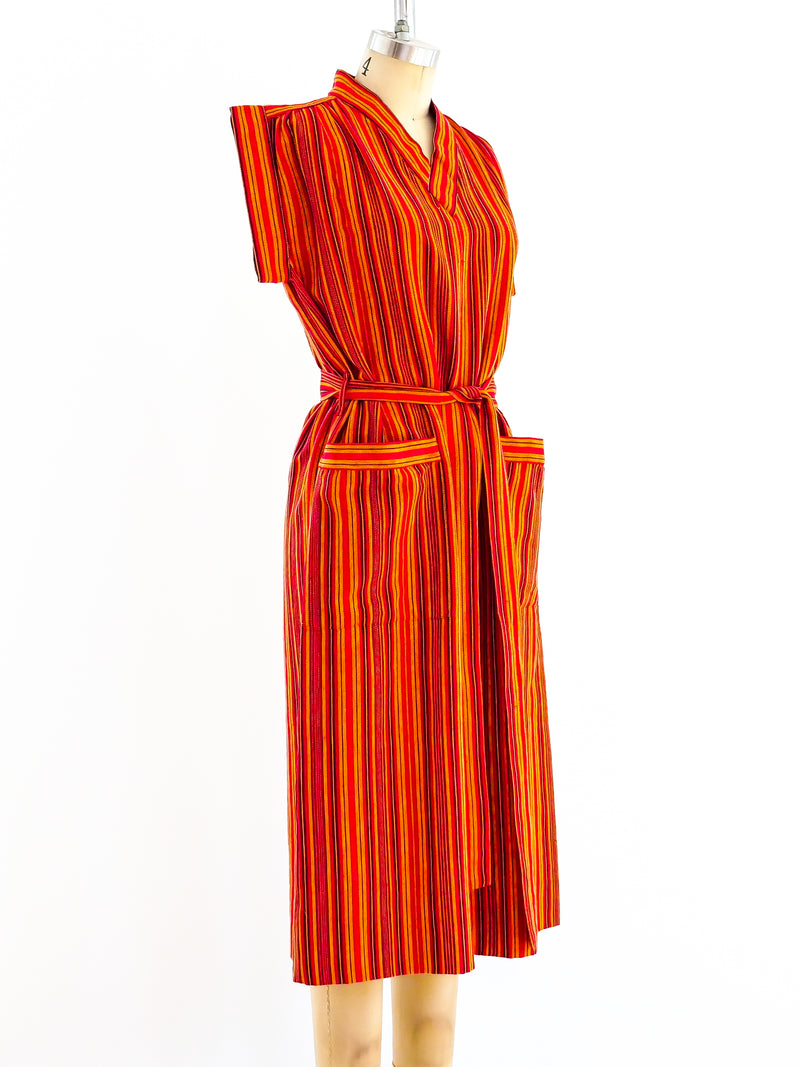 Yves Saint Laurent Woven Striped Dress Dress arcadeshops.com