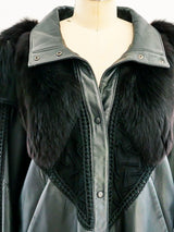 Removable Sleeve Leather and Fur Jacket Jacket arcadeshops.com