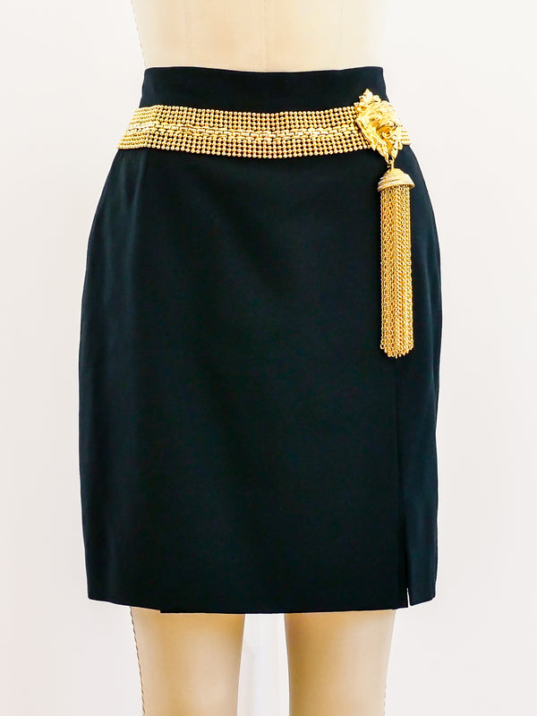 Gianfranco Ferre Gold Tassel Skirt Skirt arcadeshops.com