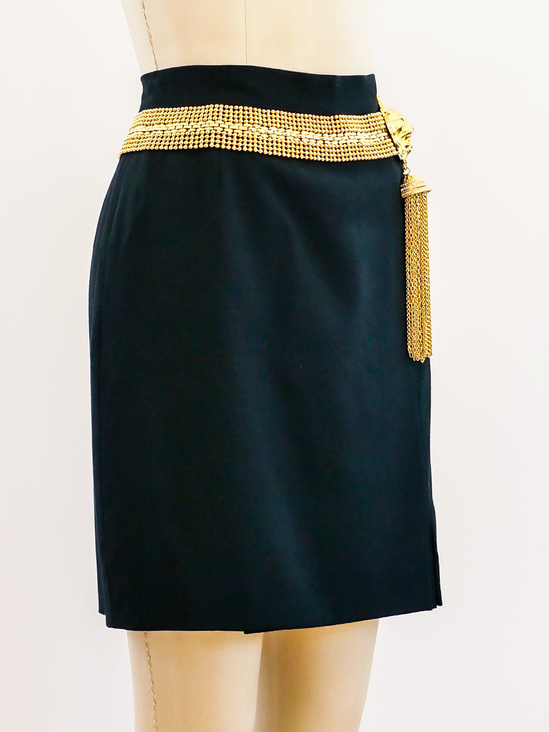 Gianfranco Ferre Gold Tassel Skirt Skirt arcadeshops.com