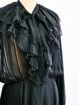 Chanel Pleated Chiffon Gown Dress arcadeshops.com
