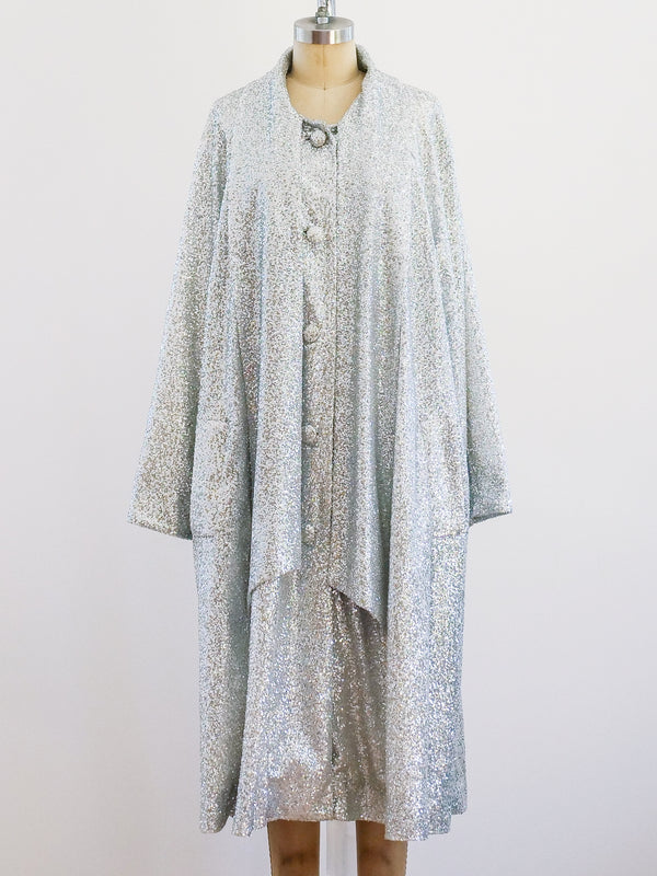 Rodarte Silver Sequin Coat Dress Jacket arcadeshops.com