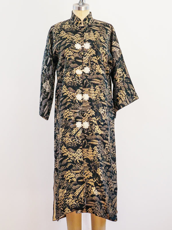 Chinese Pagoda Jacquard Robe Jacket arcadeshops.com