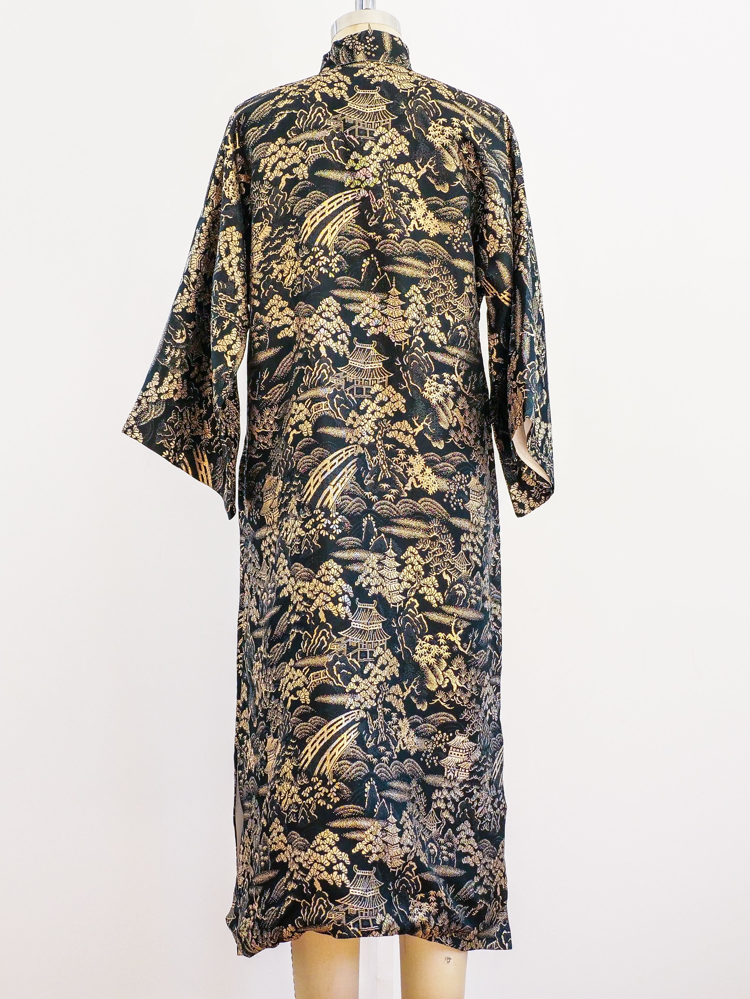 Chinese Pagoda Jacquard Robe