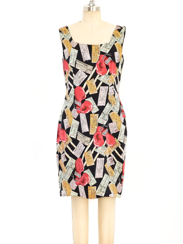 Nicole Miller Novelty Boxing Print Dress Dress arcadeshops.com