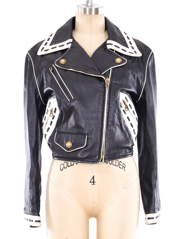 Moschino Cheap and Chic Leather Motorcycle Jacket Jacket arcadeshops.com