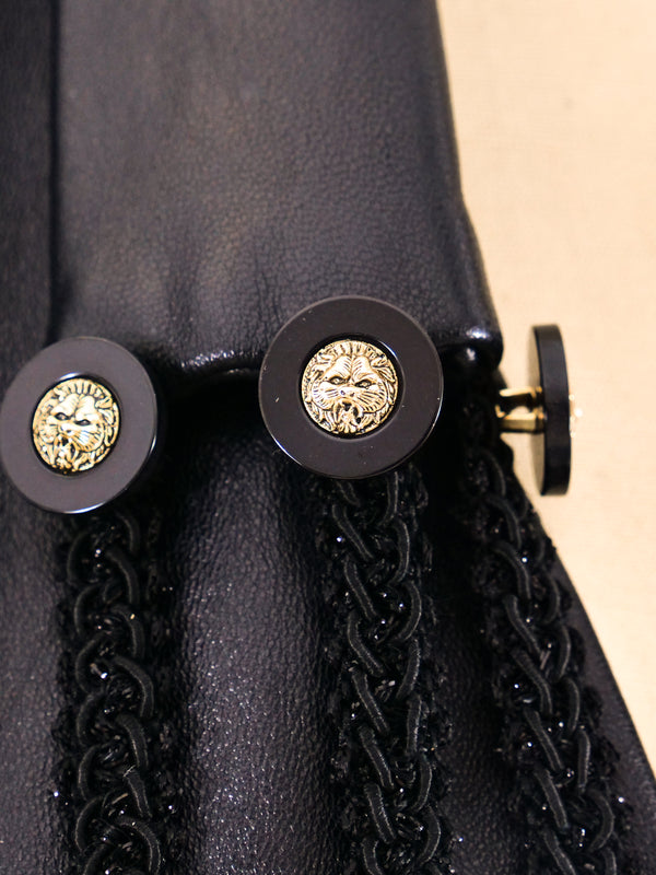 Black Leather Cropped Jacket Jacket arcadeshops.com