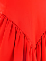 Oscar de la Renta Red Silk Strapless Gown Dress arcadeshops.com