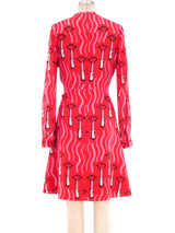 Valentino Zandra Rhodes Lipstick Print Dress Dress arcadeshops.com