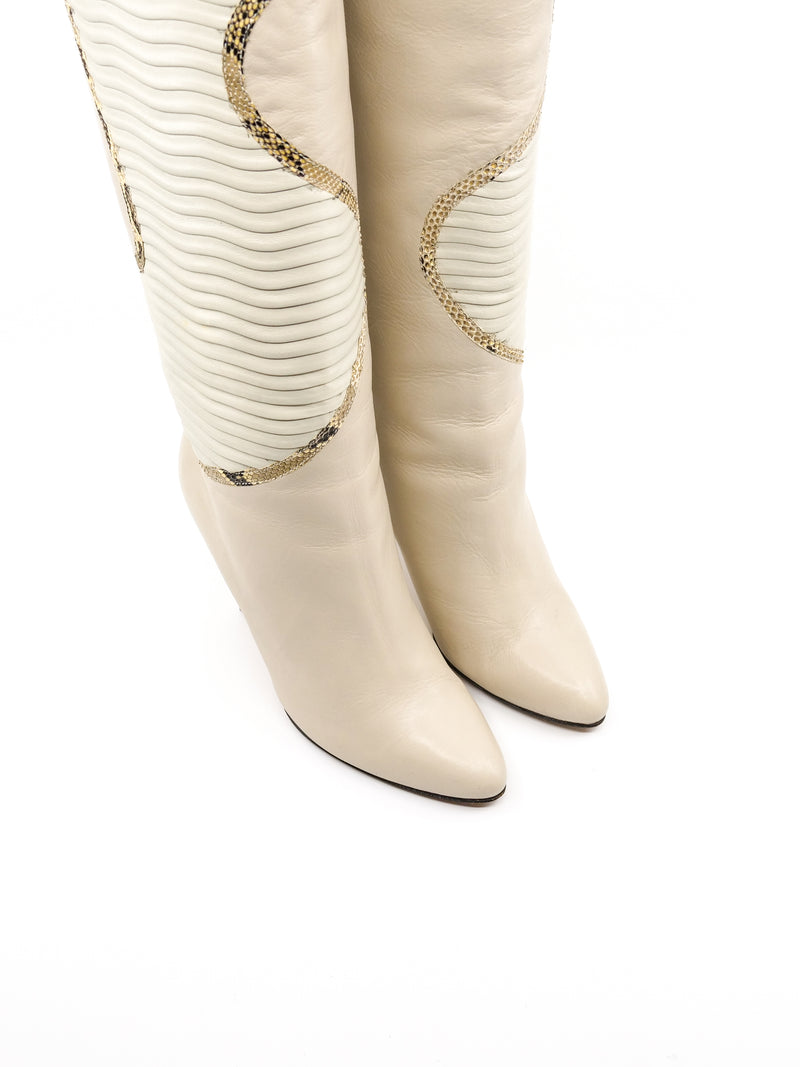 Pleat Detailed Leather Boots Accessory arcadeshops.com