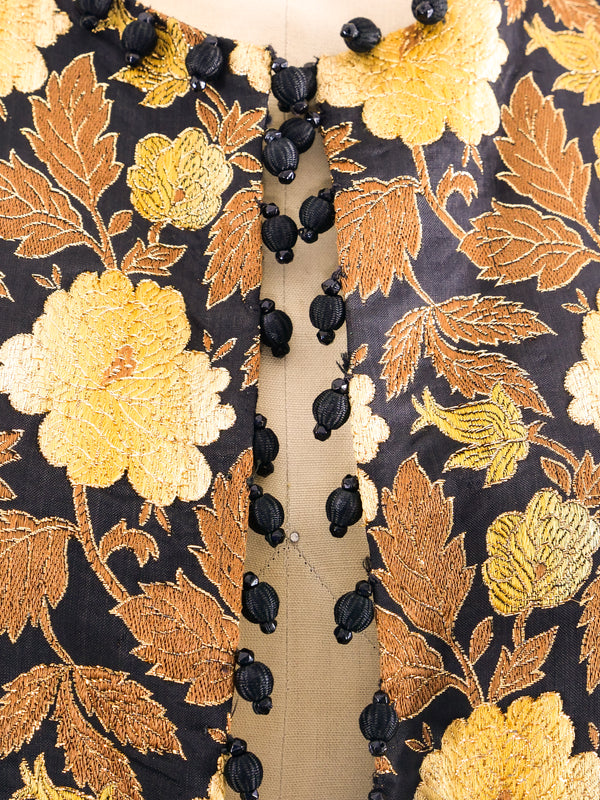 Metallic Floral Brocade Duster Jacket arcadeshops.com