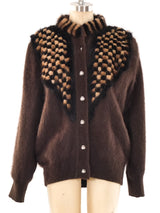 Fur Trimmed Angora Cardigan Jacket arcadeshops.com