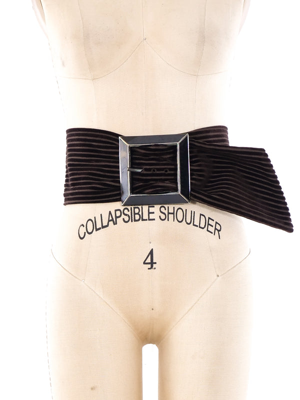 Galanos Striped Velvet Waist Belt Accessory arcadeshops.com