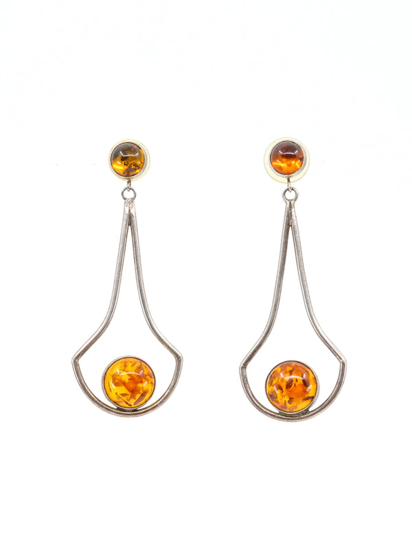 Sterling and Amber Teardrop Earrings Accessory arcadeshops.com