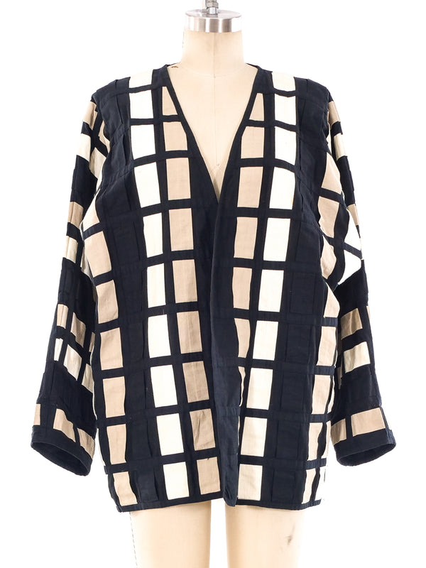 Colorblock Ribbon Weave Jacket Jacket arcadeshops.com