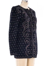 Yves Saint Laurent Lurex Knit Cardigan Jacket arcadeshops.com