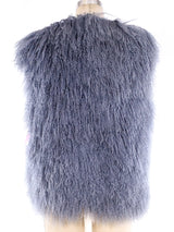 Grey Mongolian Lamb Fur Vest Jacket arcadeshops.com