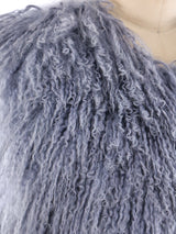 Grey Mongolian Lamb Fur Vest Jacket arcadeshops.com