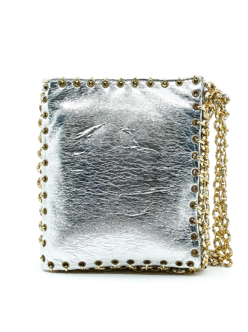 Metallic Silver Chain Strap Bag Accessory arcadeshops.com