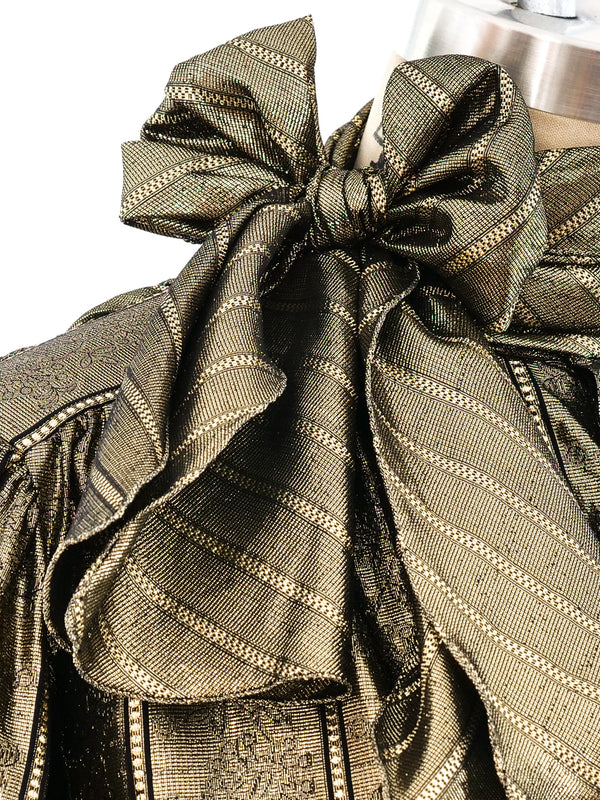 Paisley Jacquard Metallic Gold Top Top arcadeshops.com