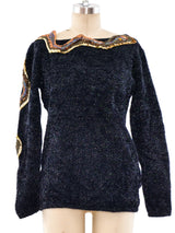 Kansai Embellished Tinsel Shag Sweater Top arcadeshops.com