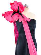 Eugene Alexander Sculptural Floral Satin Gown Dress arcadeshops.com